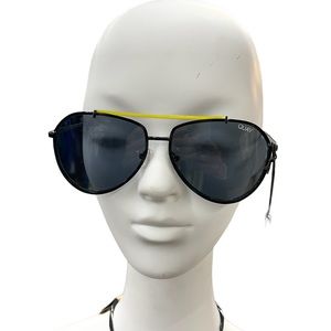 Quay Sunglasses Black and Yellow Aviators NEW